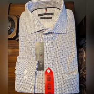 Tommy Hilfiger Chevron Pattern Men's Button Down Shirt sz M